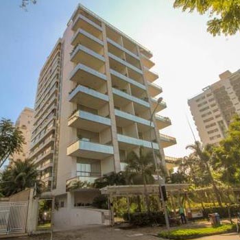 Fachada do edifício do Condomínio Mondrian Residencial, no Rio de Janeiro